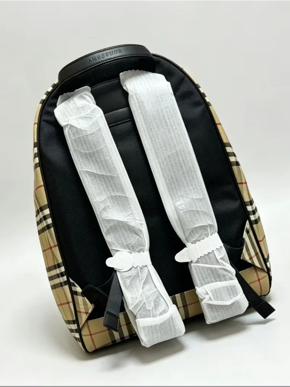Burberryy Beige and Black Vintage Check Backpack